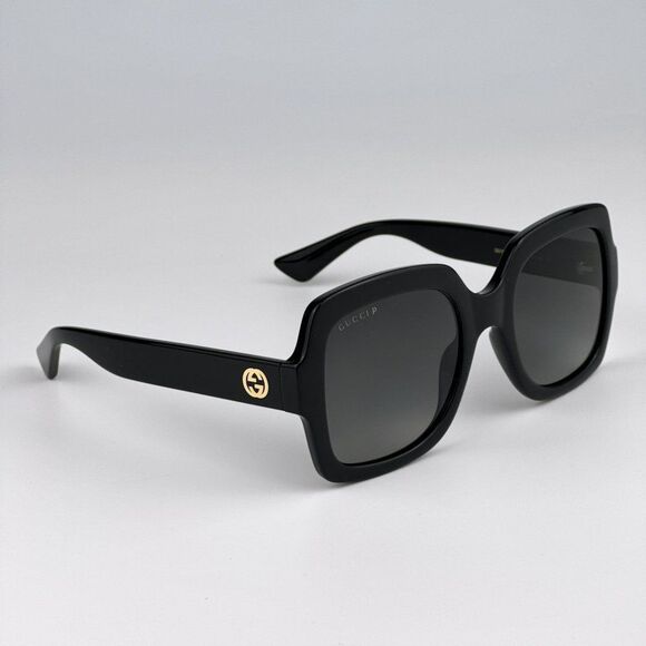 NEW Gucci GG1337S 002 Shiny Black Gradient Gray Polarized Square Women S… - Picture 7 of 13